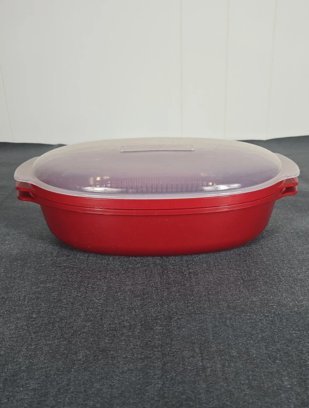 KitchenAid Red Microwave Steamer with Clear Lid